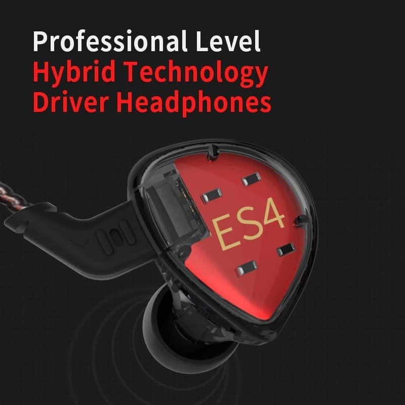 KZ ES4 In Ear Earphones Headphones Yinyoo High Resolution Noise Cancelling  IEM