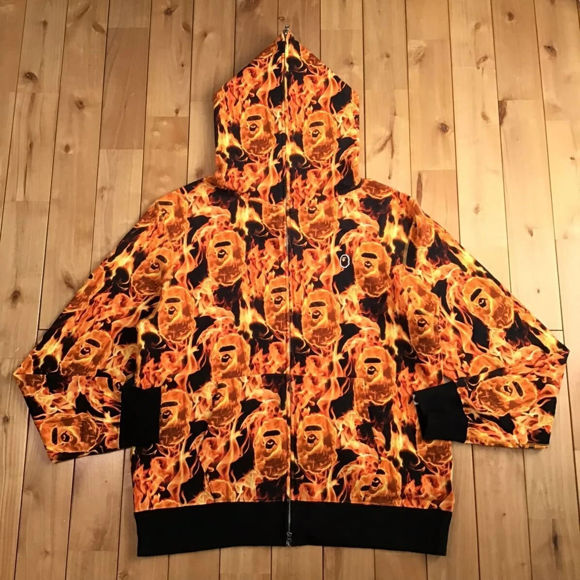 BAPE FLAME full zip hoodie Fire A Bathing Ape Size XL