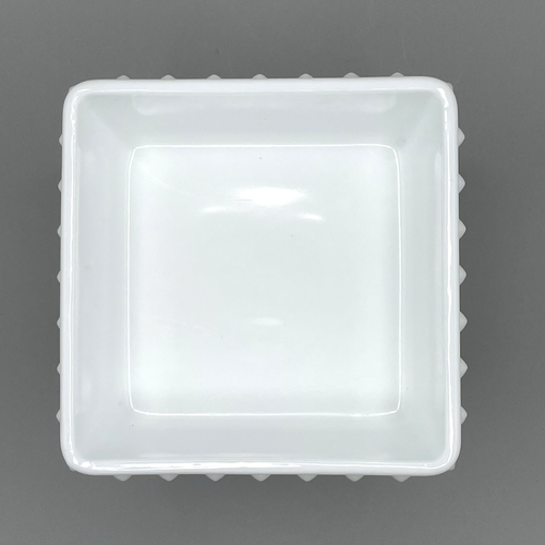 Vintage Fenton Nagel Milchglas Fuß Hochzeit Schüssel mit Deckel bedeckt Süßigkeiten Schale - Bild 4 von 9