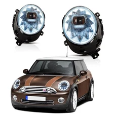 VLAND Full LED Headlights For 2014-2018 Mini Cooper F56 Sequential DRL Ring Pair