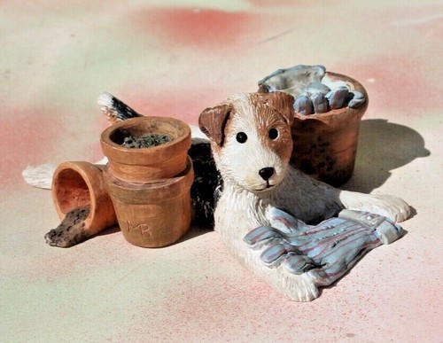 VTG Marjolein Bastin Jack Russel Terrier Dog, Flower Pots Garden Gloves, 3.5” - Picture 3 of 9