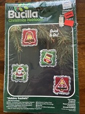 NEW SEALED Bucilla Christmas Heirloom Jeweled Stitchery Ornaments 48990 Santa