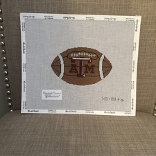 Elizabeth Turner Needlepoint Canvas Texas A&M Football ATM Logo Handpainted New