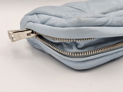 Auth PRADA Leather Nappa Bomber Flap Chain Shoulder Bag Astrale