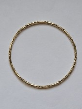 14K Solid Gold Braided Bangle Bracelet-9.83 Grams