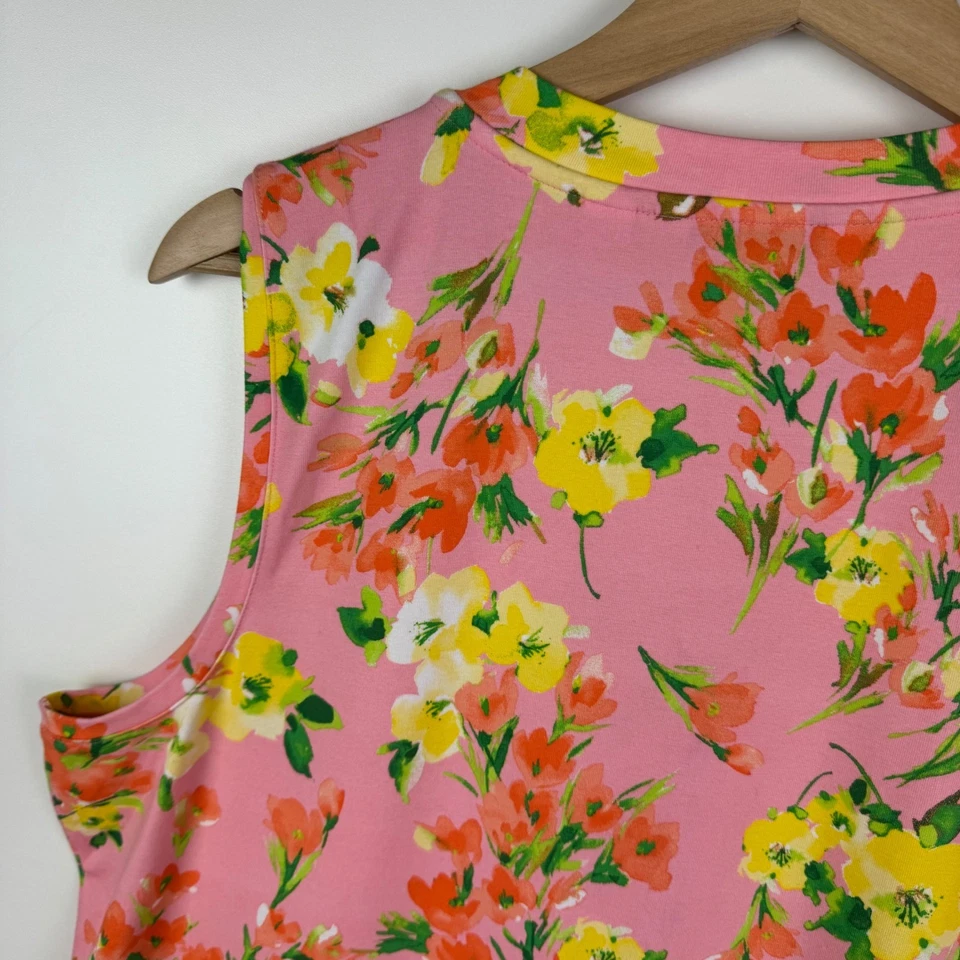 Vestido Isaac Mizrahi Live Floral Tejido Grande Sin Mangas Colorido Vacation Resort Foto 3 de 4