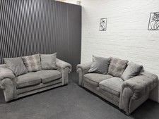 Verona 2 & 2 Seater Sofa Set In Grey Delivery Available