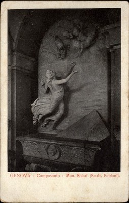 Genova Camposanto Mon Solari Sculp Fabiani vintage postcard r816