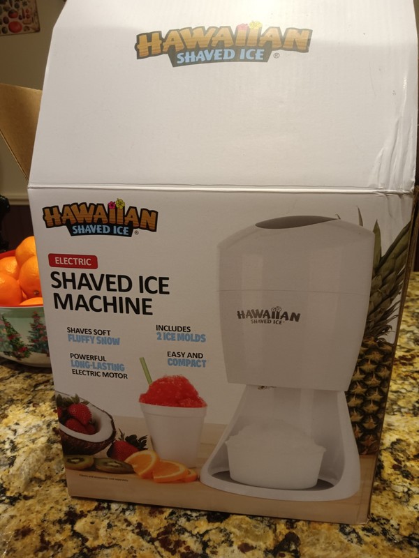 NIB Hawaiian Shaved Ice Electric Shaved Ice Machine + bonus Tiger Blood SF syrup