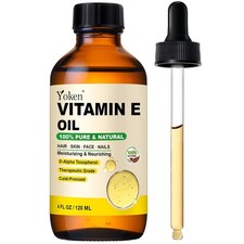 Yoken Vitamin E Oil for Skin 4 Oz Glass Bottle Vitamine Body oils for Face