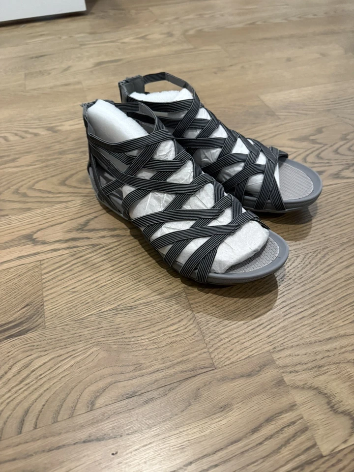 Sandalias Gladiador Baretraps Mujer 8M Gris Tirantes Cremallera  Foto 2 de 4