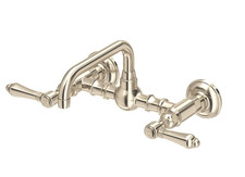 Rohl Acqui A1456LMSTN-2 Wall Mounted Bridge Kitchen Faucet Satin Nickel NEW Box