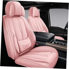 Universal Leather Car Seat Covers Full Coverage,Waterproof Full Set Pink