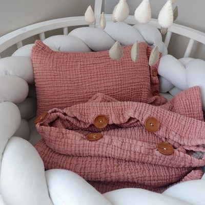 Organic Muslin Duvet Cover Set 4 Layer Gauze Bedding Oversized Zipper Closure