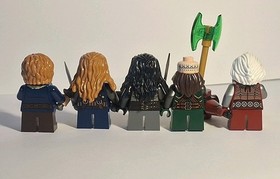LEGO The Hobbit Minifigure Lot Of  5 Set 79018 Dwarves & Bilbo Baggins Blue Coat