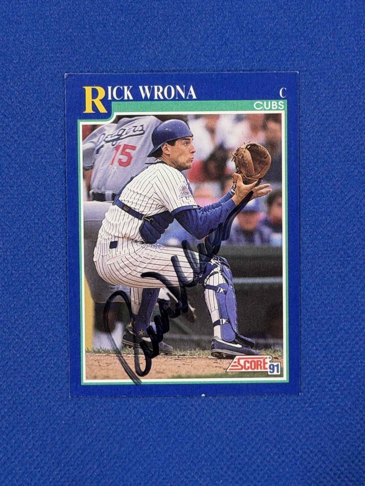 1991 Score #519 Rick Wrona Cubs Signed Auto autograph R~