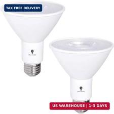 2 Pack PAR30 Outdoor LED Flood Light Bulb 12W 100 Watt Equivalent 900 Lumens Dim