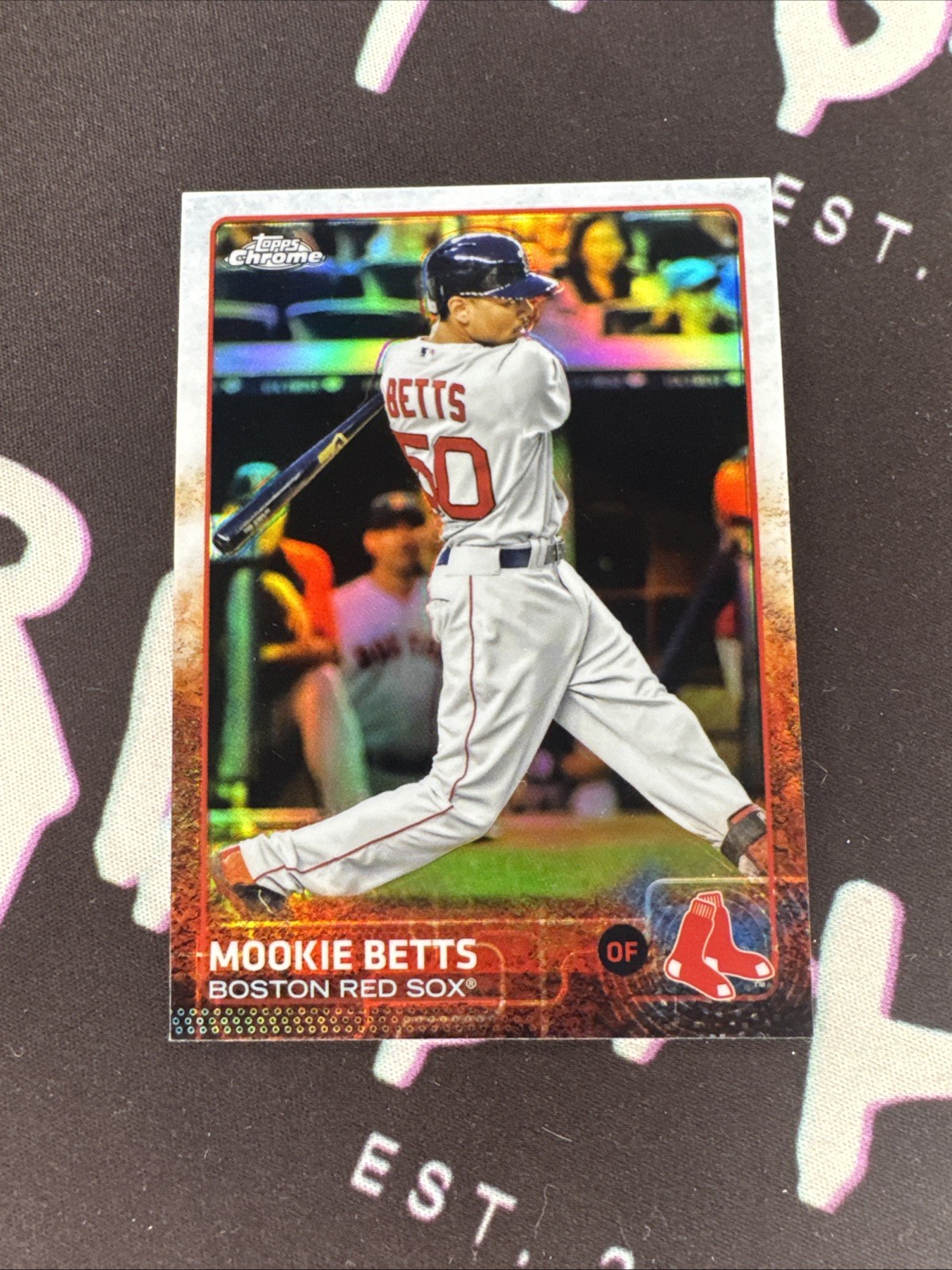 2015 Topps Chrome Mookie Betts Prism Refractor 2nd Year SP Dodgers Red Sox #67