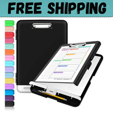 Clipboard with storage 8.5x11 Letter Size plastic case Pen Holder, 2 Pack