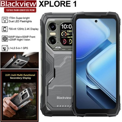 Blackview XPLORE 1 5G 4G Rugged Cell Phone Android 15 Mobile Waterproof Outdoors