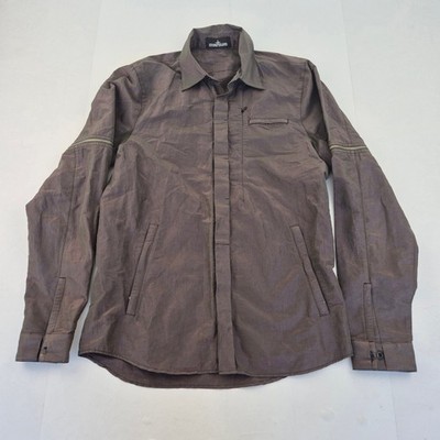 STONE ISLAND Overshirt Medium Purple Men's Shadow Project Shimmer Zip Off Arms