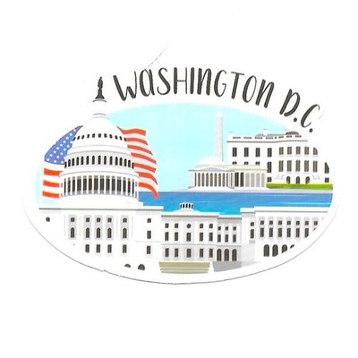 Washington DC Vinyl Sticker US Capitol Monument US Flag Souvenir Travel Gift