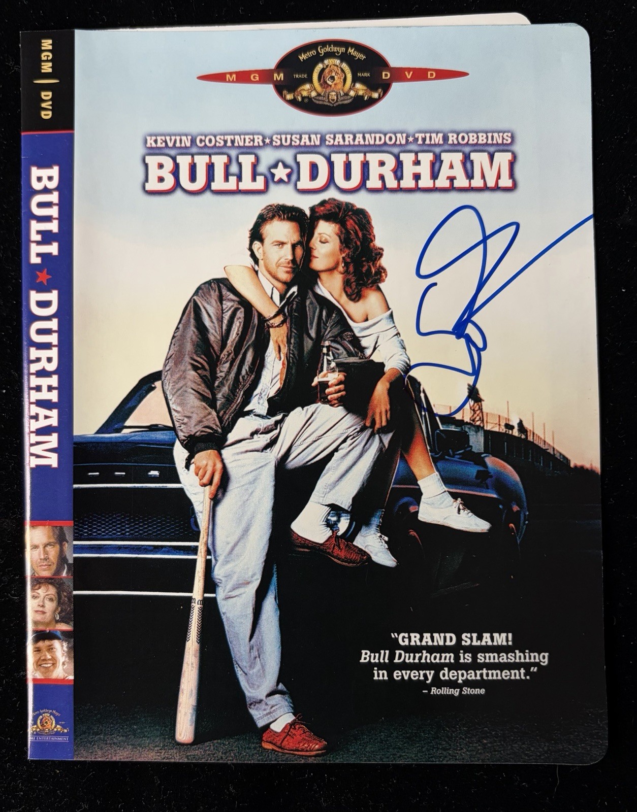 SUSAN SARANDON SIGNED BULL DURHAM DVD COVER BECKETT BAS COA AUTOGRAPH