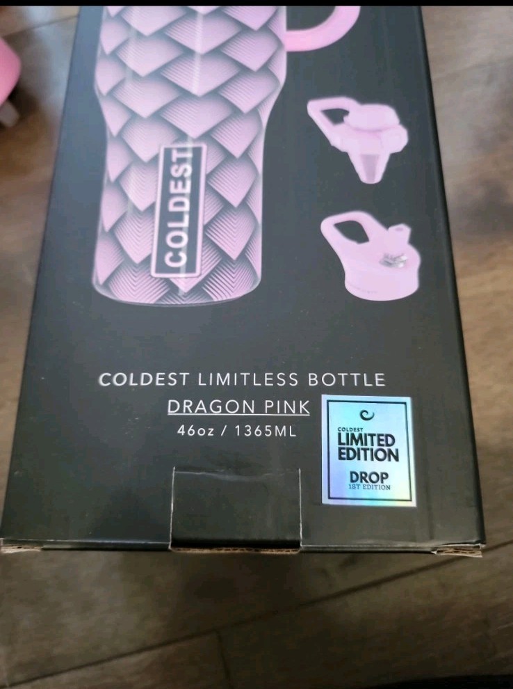 Coldest Limitless Bottle Dragon Pink 46oz Limited Edition Tumbler