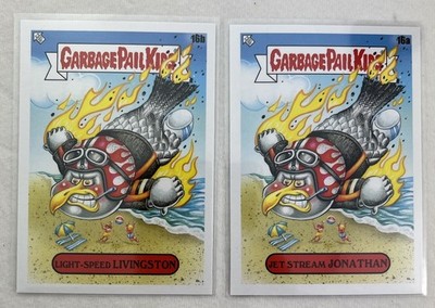 2 Card Lot Garbage Pail Kids BOOK Lightspeed Livingston Jet Stream Jonathan