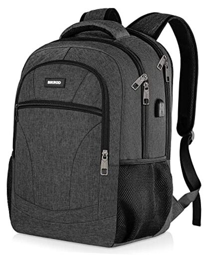 17.3 Inch Black Travel Laptop Backpack for School College Teen Boys Water-Resistant
