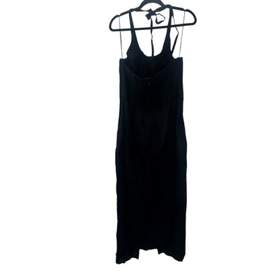 Reformation Yana Linen Midi Dress Halter Neck Sleeveless Black Size 12 NWT  | eBay