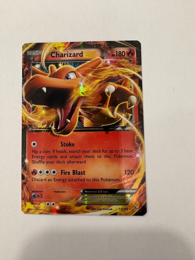 Pokemon TCG Charizard-EX Flashfire #11/106 Full HOLO card, NM