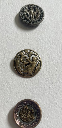 24 Vintage Antique Picture Story Buttons Cupid Is On All Buttons 1/2”-1 1/2” - Picture 5 of 12
