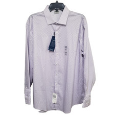 Kenneth Cole Reaction Shirt Mens XL 17 32/33 Purple Slim FIi Flex Technical