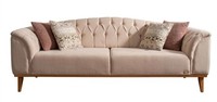 Beiges Weiches 3-Sitzer-Sofa Stoffsofa Designer-Sofa Moderner