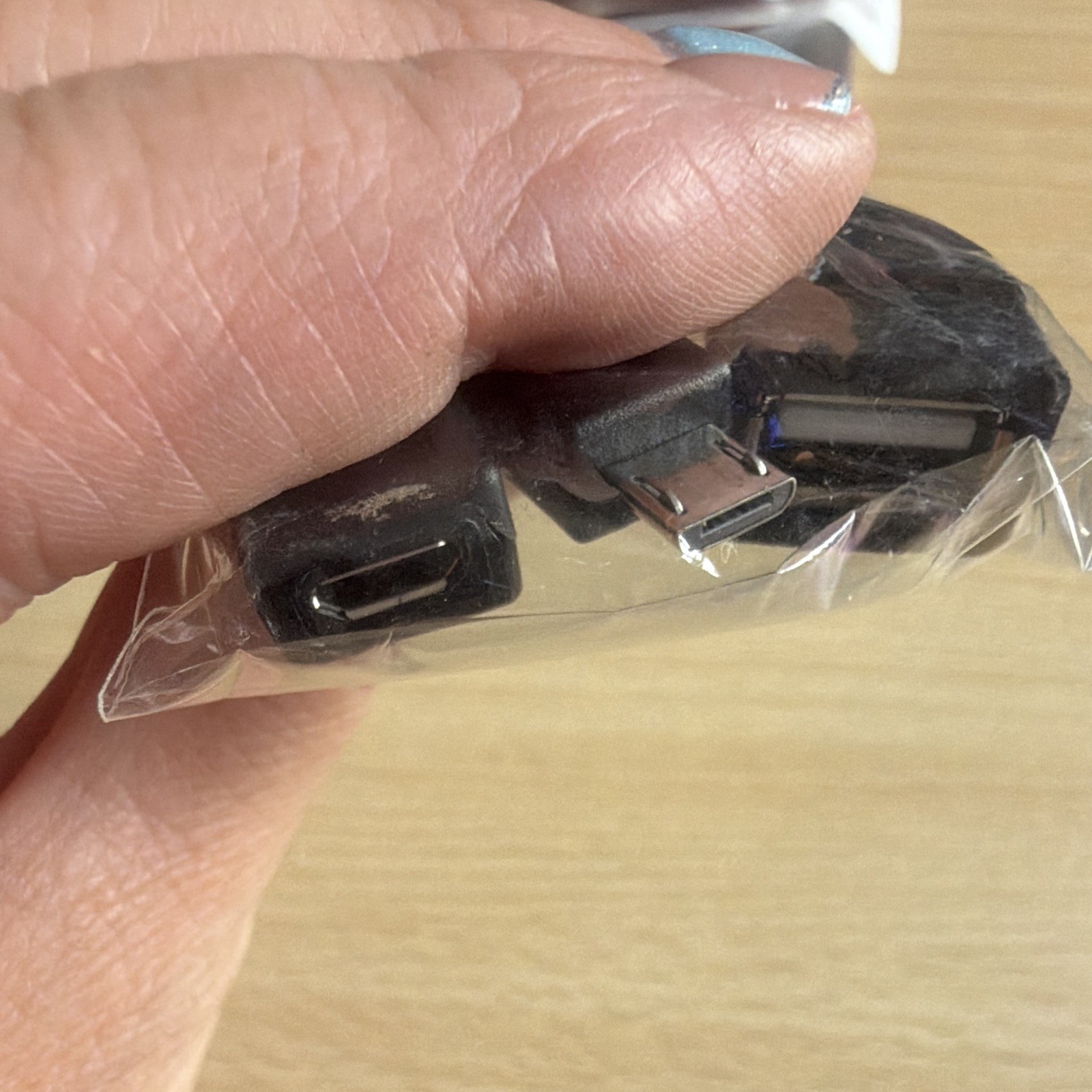 Micro-USB OTG to USB-A Female Adapter Cable, Black USB 2.0 6in image 2
