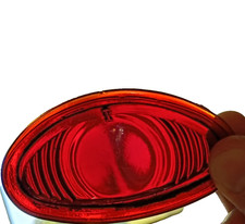 3 Red Glass Tail Light Lens Antique Car Truck Auto Lamp Oval Original Vintage