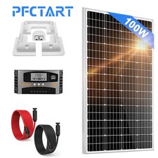 100W Watt Solar Panel Kit with Mounting Brackets Caravan RV Camper Van Motorhome