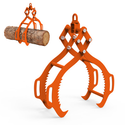 28in Log Lifting Tongs, 4-Claw Grapple 2650lb Heavy Duty for Tractor/Truck