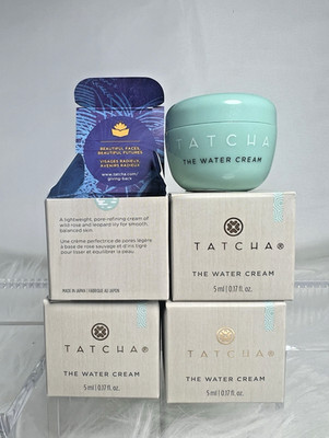 TATCHA The Water Cream 4PK - 5ml  Trav Size  Oil Free Pore  Refining Moisturizer
