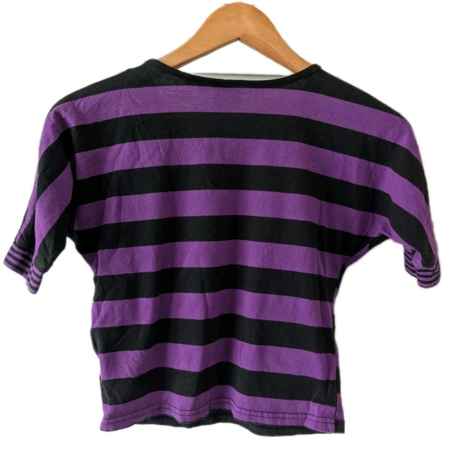 Top Monster High Niñas S 6/6X Pullover Púrpura Rayas Cuello Redondo Lentejuelas Bolsillo Foto 2 de 4