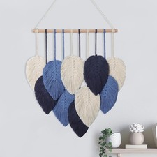 re Wall Hanging Leaves Chic Woven Leaf Tassels Decorat