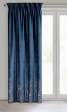 MIRELA velvet curtain, velvet curtain, with curling ribbon 1 pc. Gold Pattern, V...