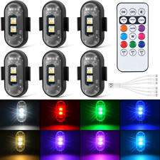 6PCS Wireless LED Strobe Lights with Remote Control, 8 Colors Rechargeable Led L
