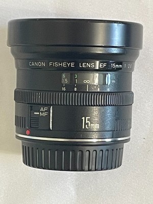 Canon EF 15mm f/2.8 FISHEYE Camera Lens w/ Front & Rear Caps - Made In Japan