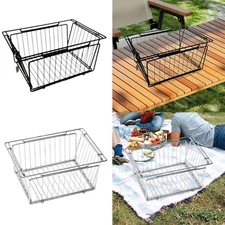 Folding Storage Basket Organizer Multipurpose Stackable Folding Drain Basket