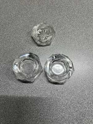 Set of 3 Crystal Hexagon Honeycomb Shape Tealight Candle Holders (2 Big 1 Small)