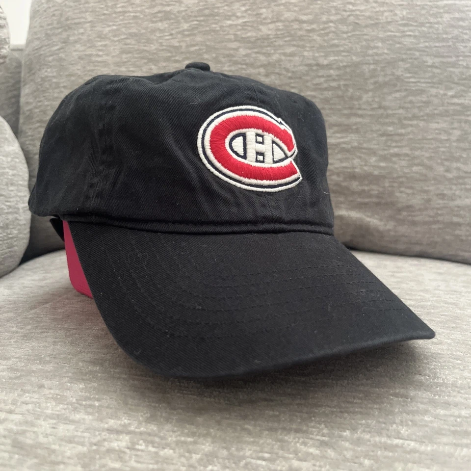 Montreal Canadiens VTG NHL Adjustable Hockey Hat Black & Red - Image 3 of 4