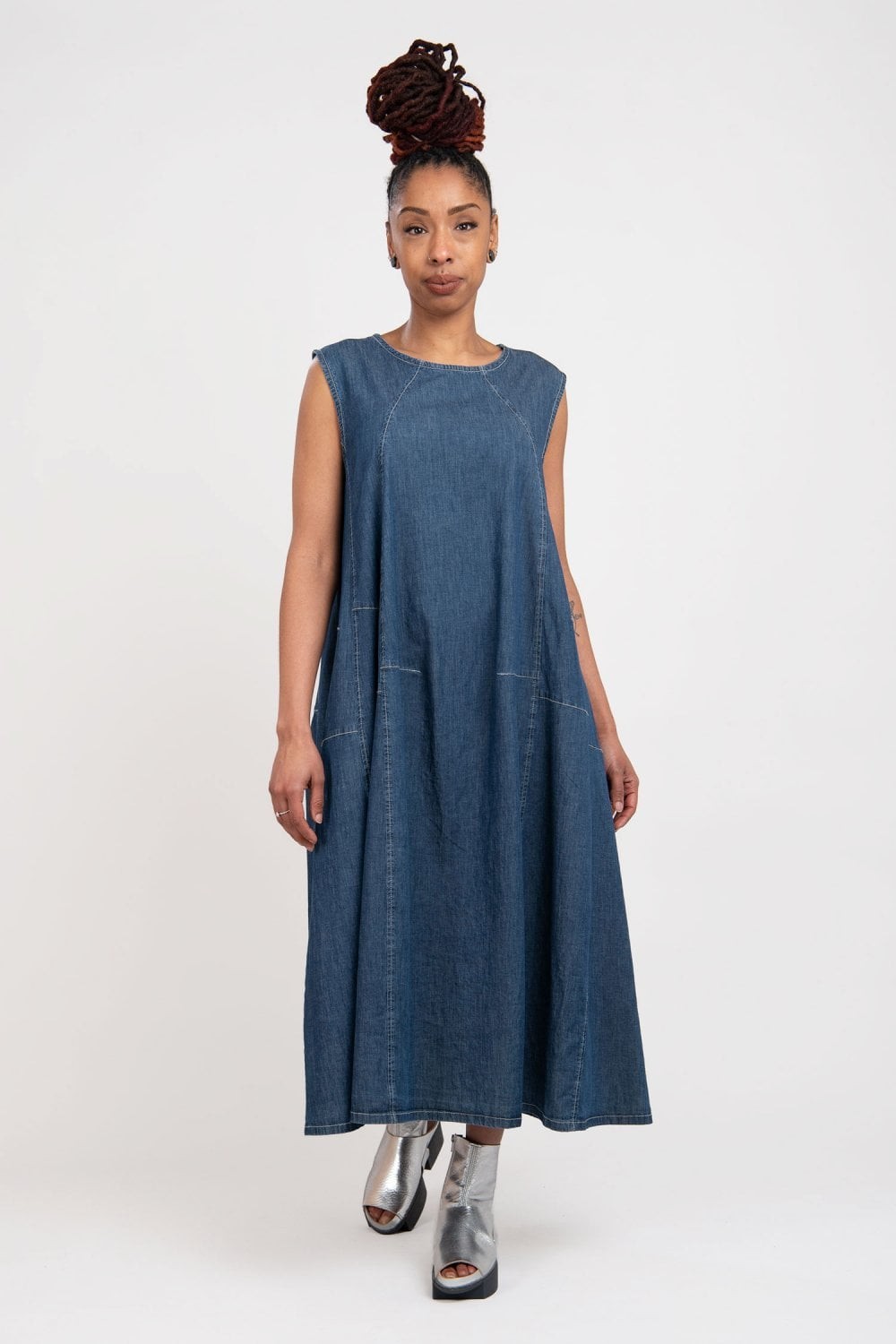 ALEMBIKA Ceci Swing Cotton Denim Dress SALE rrp £245  Sz 1/2/3/4/5/6/7 BNWT