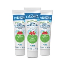 Dr. Brown's Fluoride-Free Baby Toothpaste, 1.4 Ounce Pack of 3 , Strawberry